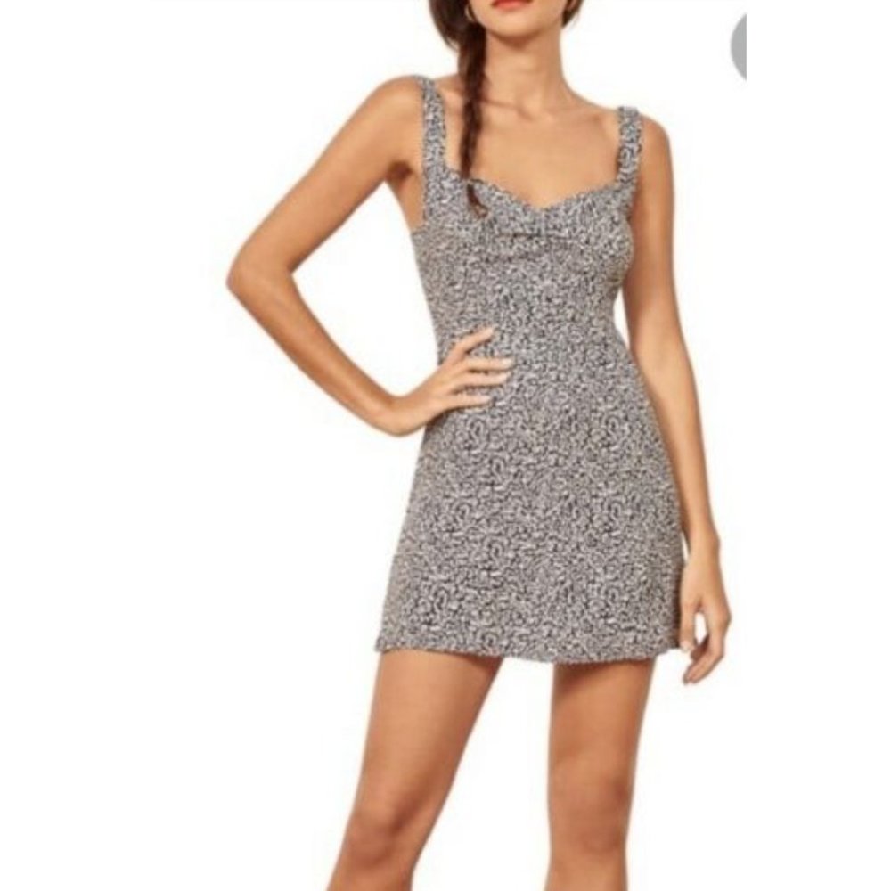 Reformation Fairfax Doodle Print Mini Sundress 10